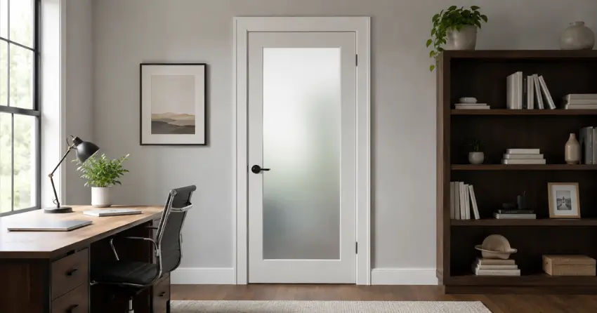 frosted interior door installed in home office in Longwood, Mount Brydges