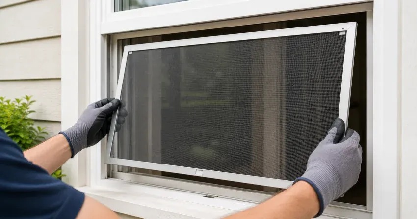 technician repairing a window sash and balance system in Melbourne, Mount Brydges